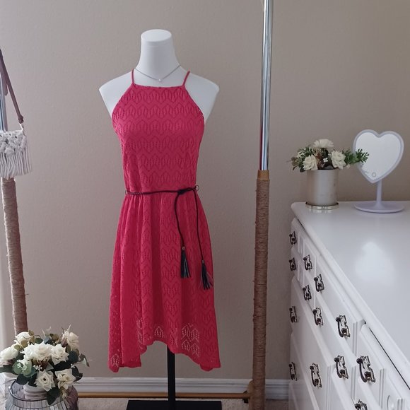 WOMEN'S CUFF DRESS/MEDIUM SIZE (7/9) / CORAL COLOR / NOBOUNDARIES BRAND - Picture 1 of 12